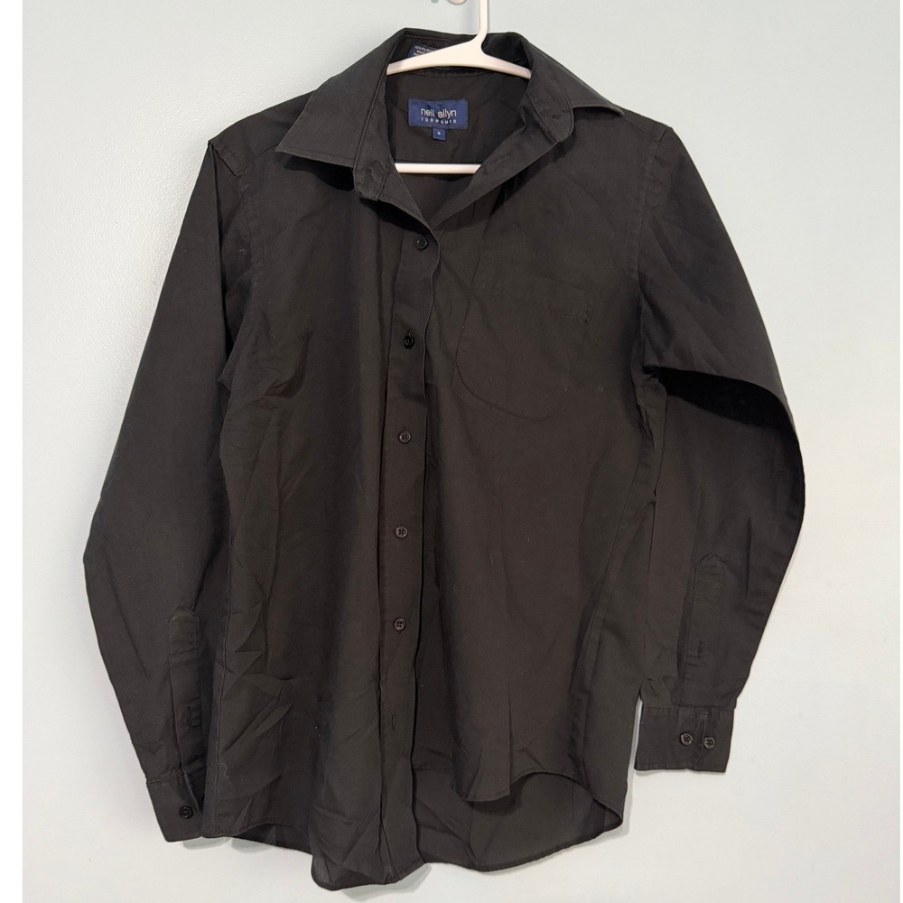 Neil Allyn For‎ Women's Size S Black Button Down Shirt Long Sleeve 0969